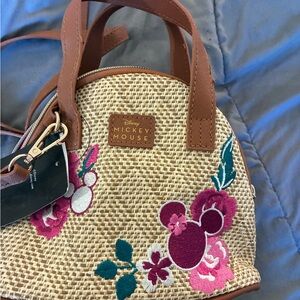 Disney Mickey Mouse Mini Bag with Floral Embroidery